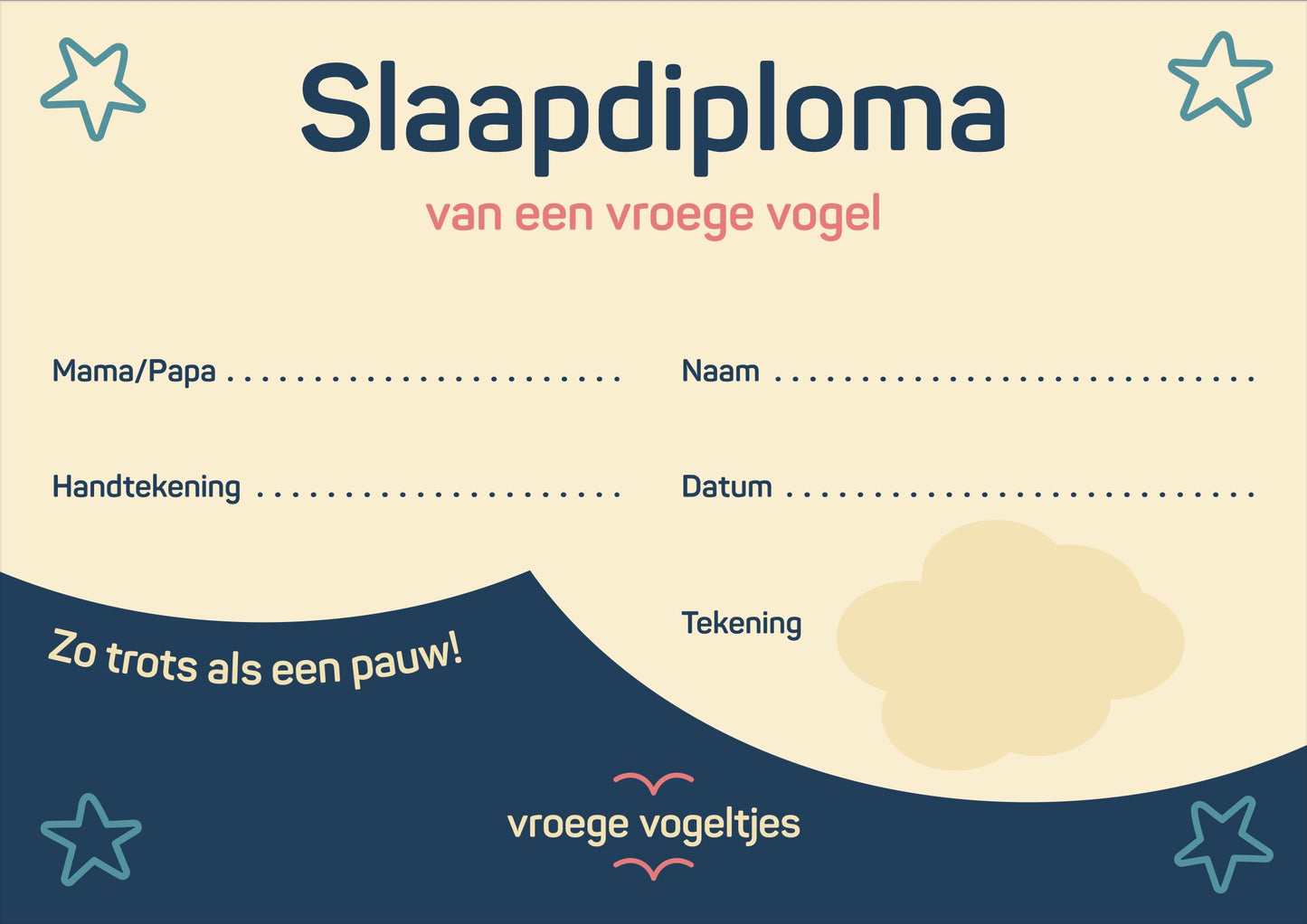 Beloningssysteem met slaapdiploma (digitaal)