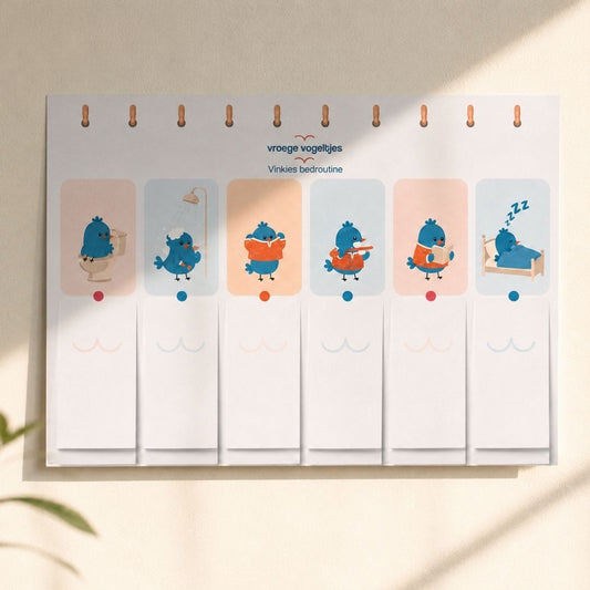 Vinkies visuele slaaproutine - Printbare routinekaart voor peuters